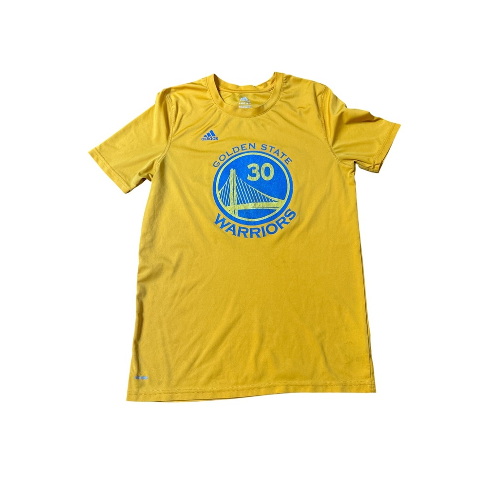 Adidas T-Shirt Kids Yellow Golden State Warriors Stephen Curry 30 SIZE L 14/16